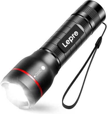 Lepro LED Torch Battery Powered, LE 2000 Flashlight, Water Resistant, 5 ...