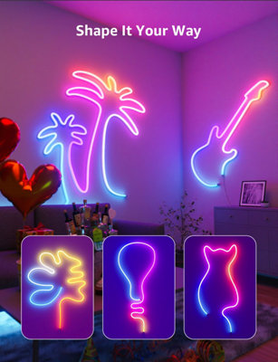 Lepro N1 AI Smart Neon Light 6M RGB+IC, App & Voice Control, Works with Alexa & Google Home, Music Sync, Plug in, IP65 Rope Light