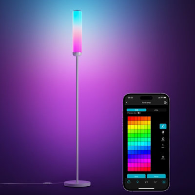 Lepro O1 AI Smart Floor Lamp, Music Sync, RGB & Warm to Cool White, Works with Alexa & Google Assistant, Bluetooth or 2.4Ghz WiFi