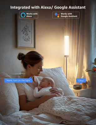 Lepro O1 AI Smart Floor Lamp, Music Sync, RGB & Warm to Cool White, Works with Alexa & Google Assistant, Bluetooth or 2.4Ghz WiFi