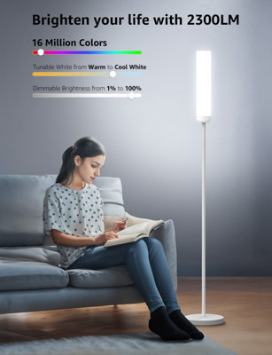 Lepro O1 AI Smart Floor Lamp, Music Sync, RGB & Warm to Cool White, Works with Alexa & Google Assistant, Bluetooth or 2.4Ghz WiFi