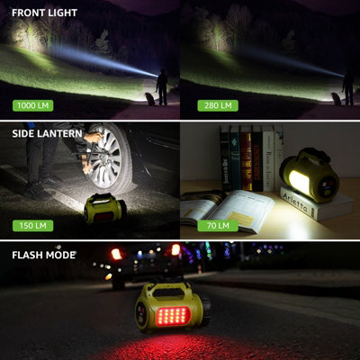 Lepro Rechargeable Camping Lantern, 1000 Lumen Bright LED Torch Rechargeable, 5 Modes Outdoor Searchlight with 3600mAh Power Bank