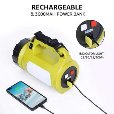 Lepro Rechargeable Camping Lantern, 1000 Lumen Bright LED Torch Rechargeable, 5 Modes Outdoor Searchlight with 3600mAh Power Bank