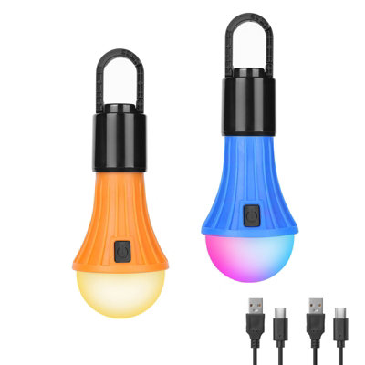 Lepro Rechargeable Camping Lights, 7 White & RGB Colour Modes, Hanging Tent Lights, Camping Lantern Rechargeable, Pack of 2