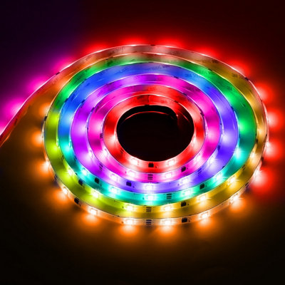 Lepro RGB+IC LED Strip Light 15M (7.5Mx2) Kit, Rainbow Chasing Effect, Remote Control, Music Sync, Dimmable, Dynamic LED Lights
