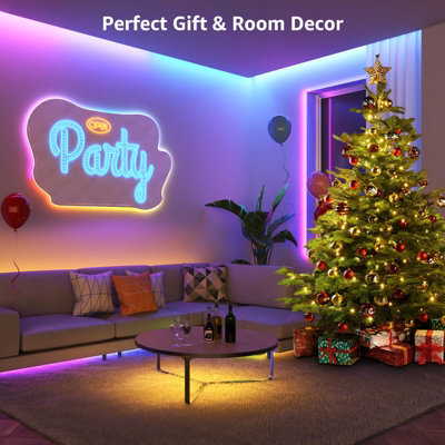 Lepro RGB+IC LED Strip Light 15M (7.5Mx2) Kit, Rainbow Chasing Effect, Remote Control, Music Sync, Dimmable, Dynamic LED Lights