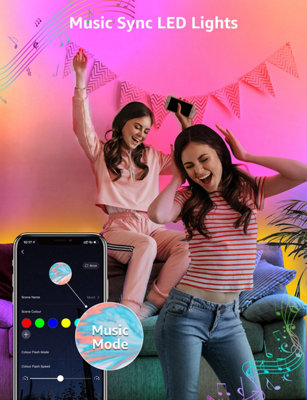 Lepro RGB LED Strip Light 5M Kit, Music Sync, Smart Life App & Remote Control, Works with Alexa and Google Assistant, 2.4GHz WiFi