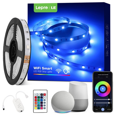 Lepro RGB LED Strip Light 5M Kit, Smart Life App & Remote Control, Works with Alexa and Google Assistant, 2.4GHz WiFi
