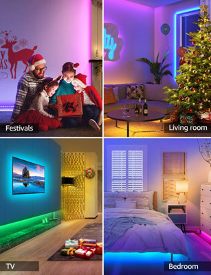 Lepro RGB LED Strip Light 5M Kit, Smart Life App & Remote Control, Works with Alexa and Google Assistant, 2.4GHz WiFi
