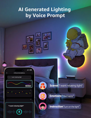 Lepro S1 AI Smart LED Strip Light 20M RGB+IC, App & Voice Control, Works with Alexa, Google Home, Music Sync, DIY Rainbow Chasing