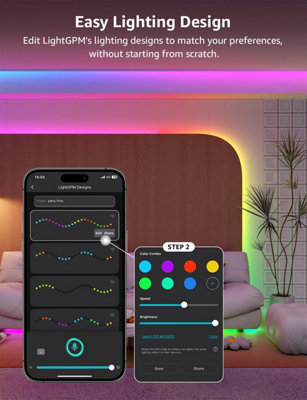Lepro S1 AI Smart LED Strip Light 20M RGB+IC, App & Voice Control, Works with Alexa, Google Home, Music Sync, DIY Rainbow Chasing