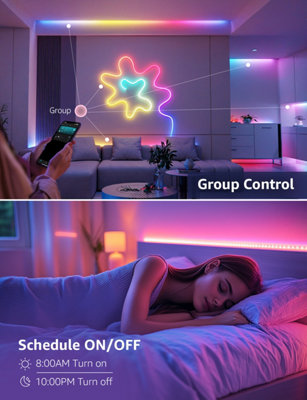 Lepro S1 AI Smart LED Strip Light 20M RGB+IC, App & Voice Control, Works with Alexa, Google Home, Music Sync, DIY Rainbow Chasing