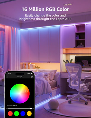 Lepro SE1 AI Smart LED Strip Light 15M RGB, App & Voice Control, Works with Alexa and Google Assistant, Music Sync