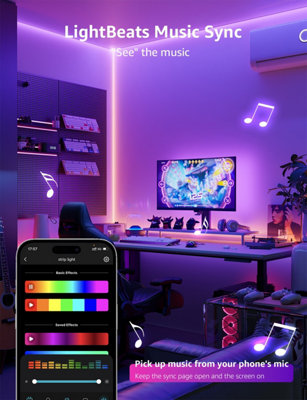 Lepro SE1 AI Smart LED Strip Light 15M RGB, App & Voice Control, Works with Alexa and Google Assistant, Music Sync
