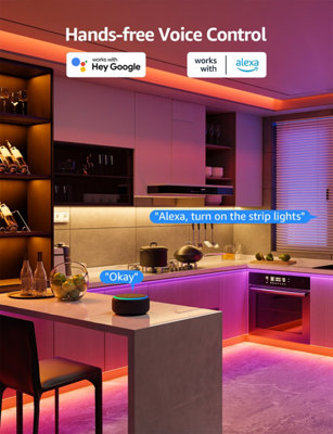 Lepro SE1 AI Smart LED Strip Light 15M RGB, App & Voice Control, Works with Alexa and Google Assistant, Music Sync