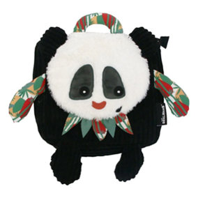 Les Degingos Corduroy Backpack Rototos the Panda w/ Plush Handle 18+ Months