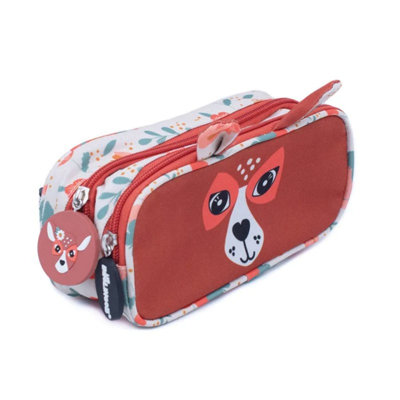 Les Degingos Pencil Case - Melimelos the Deer Animal Face 2-Zip ...