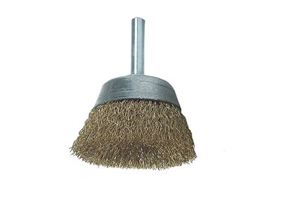 Lessmann - DIY Cup Brush with Shank 50mm, 0.25 Brass Wire