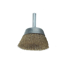 Lessmann - DIY Cup Brush with Shank 50mm, 0.25 Brass Wire