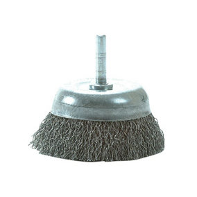 Lessmann - DIY Cup Brush with Shank 75mm, 0.35 Steel Wire