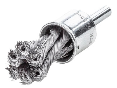 Lessmann - Knot End Brush with Shank 22mm, 0.35 Steel Wire