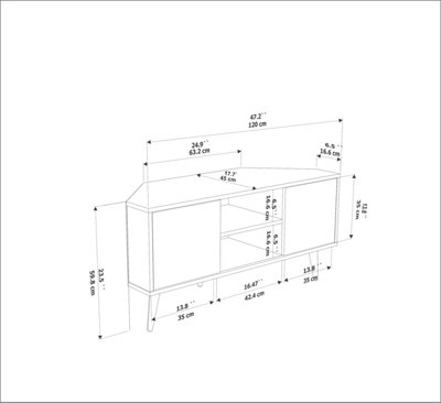Lesson Modern Corner Tv Stand Tv Unit Tv Cabinet Oak and White Marble ...