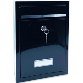Letter Box Post Box Wall Mounted Steel Mail Box Parcel Delivery Box Lockable Letter Weatherproof Post Box with 2 Keys 