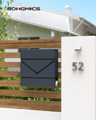 Letter Box, Wall-Mounted Post Box, Mailbox with V-Shaped Viewing Window ...