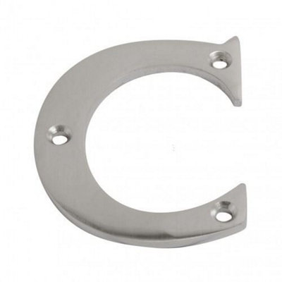 Letter 'C' 65mm Inch Satin Chrome, Pack of 1