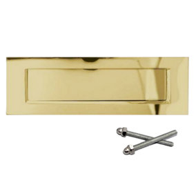 LETTER PLATE 10" x 3" Sprung Flap Doors Brass