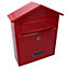 Letter Post Mail Box Metal Red Wall Door Gate Fence Garden House Lockable
