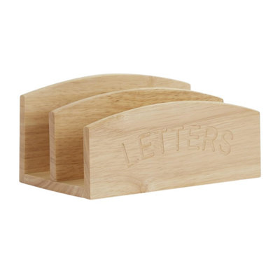Letter Rack Wooden Desk Organiser 2 Large Compartment For Home Office Use
