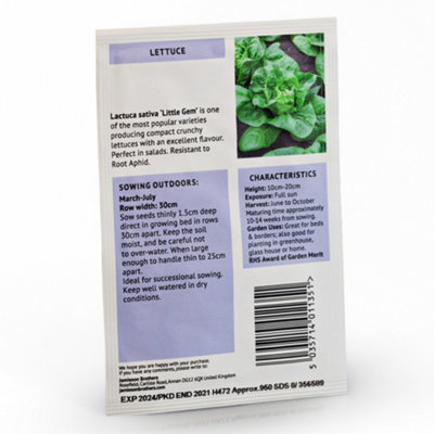 Lettuce Little Gem Vegetable Seeds (Approx. 800 seeds) by Jamieson Brothers