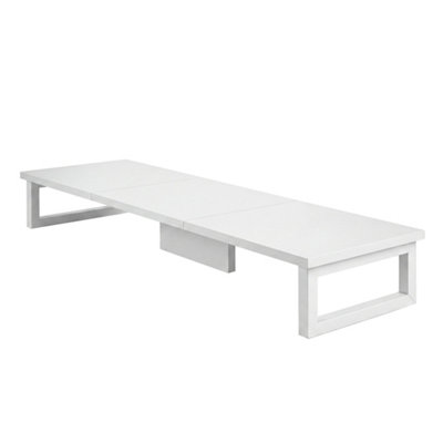 Levede Dual Screen Stand Riser White Desktop Computer Monitor Shelf ...