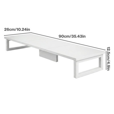 Levede Dual Screen Stand Riser White Desktop Computer Monitor Shelf ...