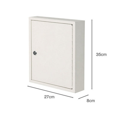 Levede Key Lock Box Key Safe Cabinet 42-Key Wall Mount Safe Steel White
