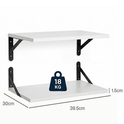 Levede Rustic Floating Shelves 2PC Wall Mounted Shelf DIY Storage Display