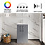 Level Compact Floor Standing 2 Door Vanity Basin Unit with Ceramic Basin - 500mm - Gloss Cloud Grey
