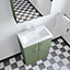 Level Compact Floor Standing 2 Door Vanity Basin Unit with Ceramic Basin - 600mm - Satin Green