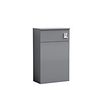 Level Compact Floor Standing WC Toilet Unit (Concealed Cistern & Toilet Pan Not Included) - 500mm - Gloss Cloud Grey - Balterley