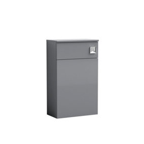 Level Compact Floor Standing WC Toilet Unit (Concealed Cistern & Toilet Pan Not Included) - 500mm - Gloss Cloud Grey - Balterley
