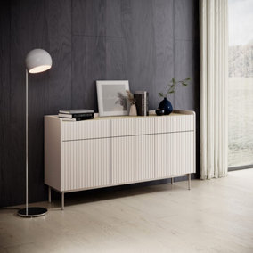 LEVEL - Stylish Sideboard Cabinet with Drawers  - Spacious Furniture in Cashmere Beige (H)820mm (W)1530mm (D)380mm
