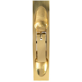 Lever Action Flush Door Bolt with Flat Keep Plate 254 x 20mm Polished Brass