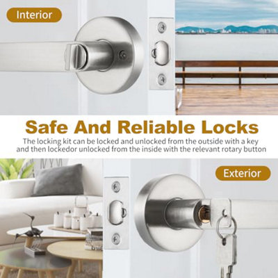 Lever Lock, Interior Door Lock, Door Handle Knob Design Door Lock-Brushed