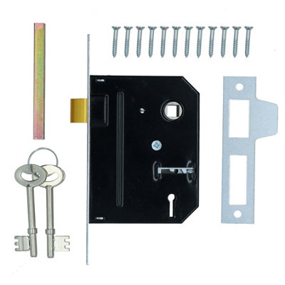 Lever Lock Set Lockable Door Handle Handles with 2 Keys + Chrome Finish 6pk