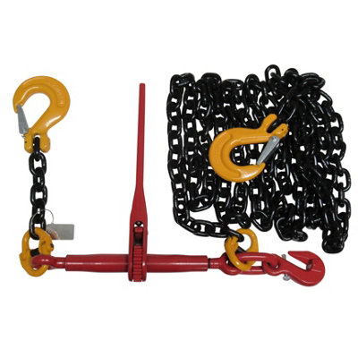 Lever Ratchet Loadbinder Kit 10MM 5M Chain (Tie Down Lashing Grab Sling Hook)