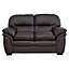 Leverton 2 Seat Bonded Leather Sofa - Brown