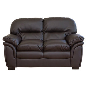 Leverton 2 Seat Bonded Leather Sofa - Brown