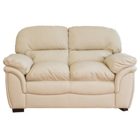 Leverton 2 Seat Bonded Leather Sofa - Cream