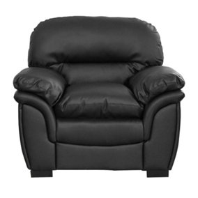 Leverton Bonded Leather Armchair - Black